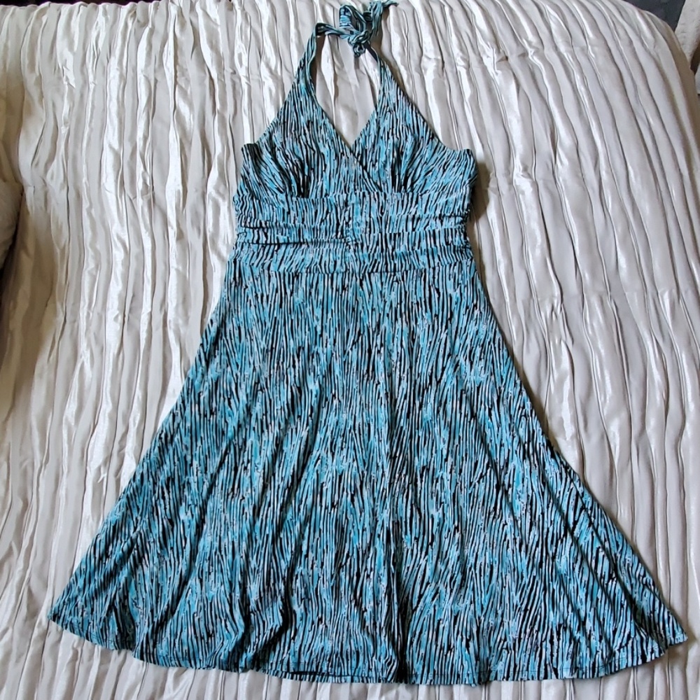 Evan Picone Multi Colored Halter Dress